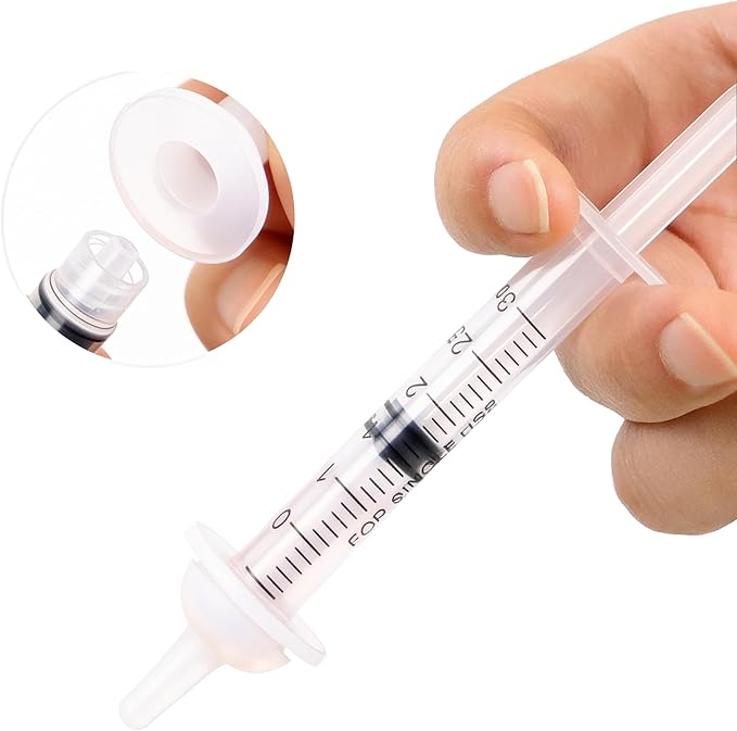 Pet Feeding Bottle Set for Puppies and Kittens. Features Soft Silicone Nipples and Multi-Stage Capacity Design (1.0ml + 3ml / 5ml + 10ml)