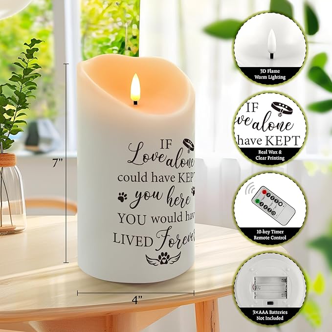 Pet Memorial Gifts for Dogs Cats Loss of Dog Sympathy Gift, Sympathy Candle for Doggie, Condolence Present for Pet Lovers, Friends to Remember Doggie, Marking Bereavement And Grief(4" x 7")