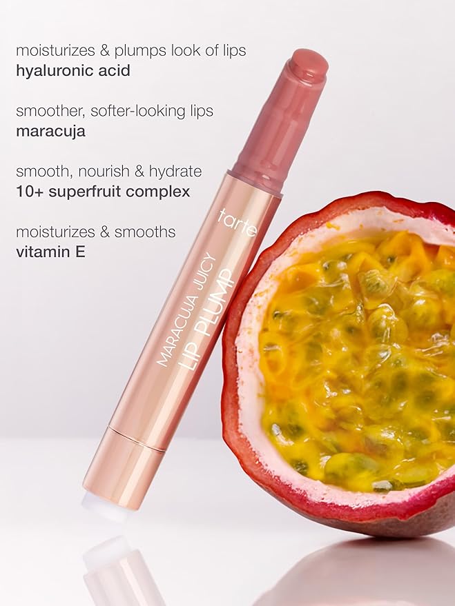 tarte maracuja juicy lip plump – Hydrating & Volumizing Lip Plumper Gloss Balm with Nourishing Hyaluronic Acid, Plumps & Moisturizes, Vegan & Cruelty-Free, full size, currant
