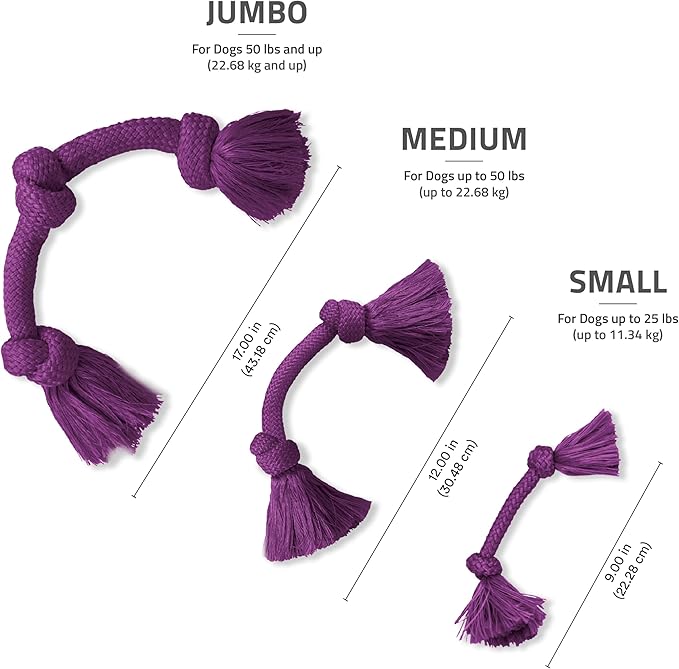Playology Dog Toys | Dri-Tech Rope Toy Tug of War Rope for Aggressive Chewers | Medium Bacon Scented Toy - Easy to Clean and Made from Non Toxic Materials