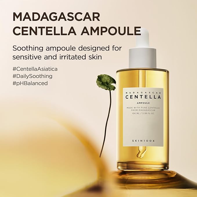SKIN1004 Madagascar Centella Asiatica Ampoule Facial Serum 1.85 fl.oz, 55ml, Soothes Acne Prone and Sensitive Skin