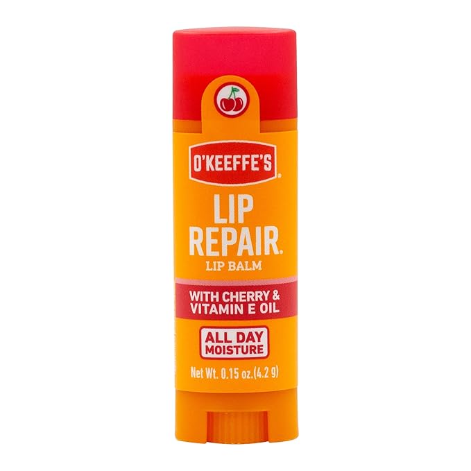 O'Keeffe's Lip Repair Lip Balm with Cherry & Vitamin E Oil - Stick - Moisturizer for Extremely Cracked,Dry Lips,(Pack of 18)