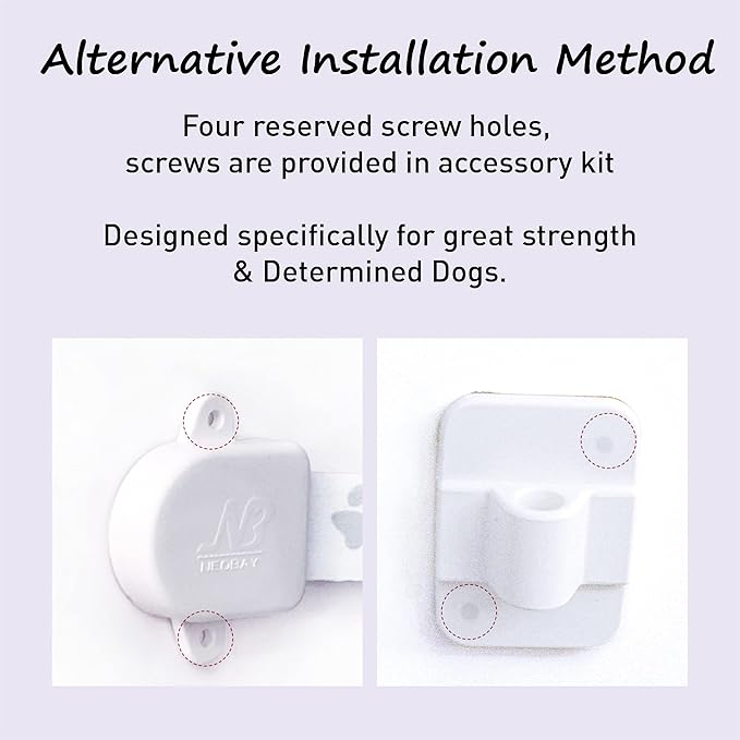 Adjustable Door Strap and Latch, Textile Cat Door Latch to Keep Dog Out of Litter Box, Economical Alternative of Pet Gates, Basic with Stopper 1 Pack