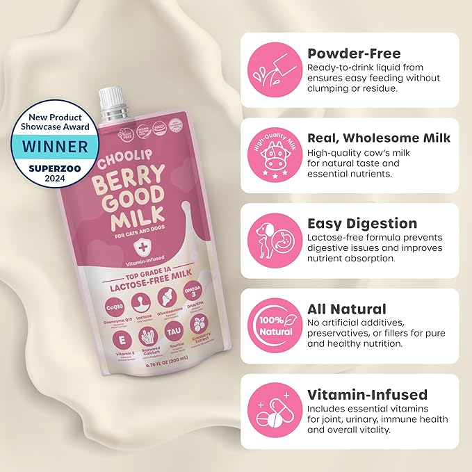 Choolip Bundle | Berry Good Milk 10pk Vitamin-Infused + 49 Variety Squeeze Vita Sticks with Essential multivitamins [Both Products are for Cats & Dogs of All Life Stages]
