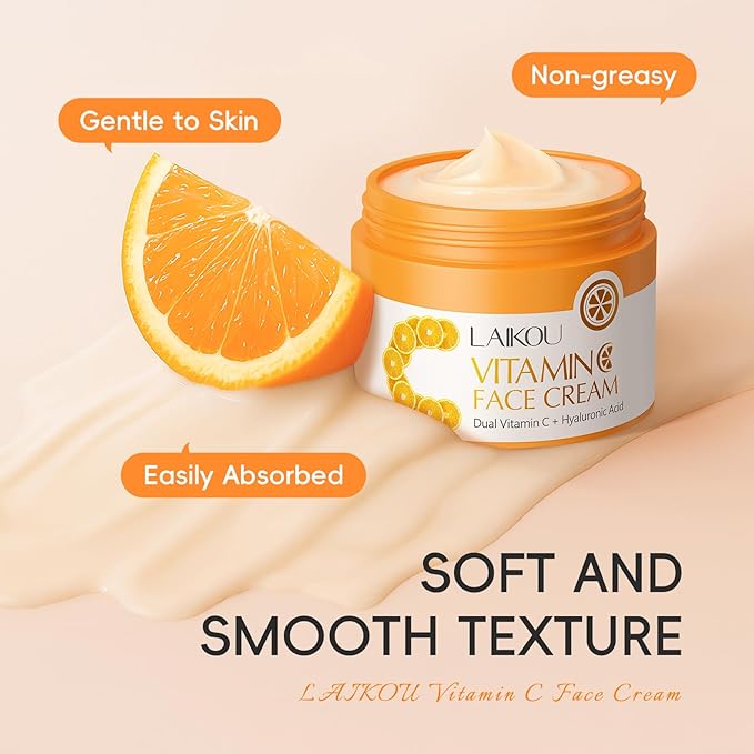 LAIKOU Skin Care, Vitamin C Skin Care Set, Facial Skin Care Products with Cleanser, Eye Cream, Toner, Serum, Face Cream, Lip Mask, Eye Mask, Glowing Mask for Women Birthday Mother's Day Christmas