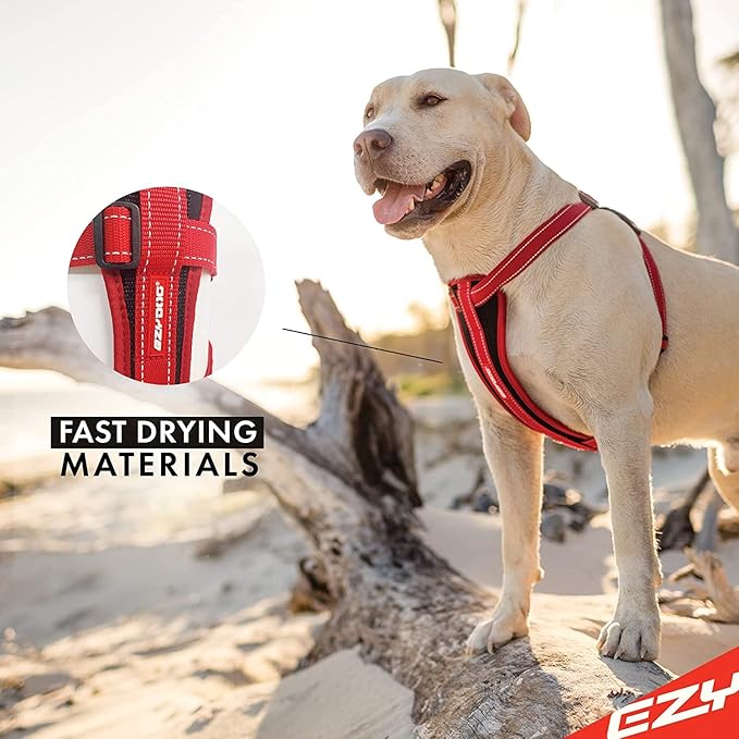 EzyDog Chest Plate No Pull Dog Harness – Escape Proof Harness with Reflective Stitching and Comfort Padding for Easy Walks, Training & Control - Car Restraint Included (Large, Green Camo)