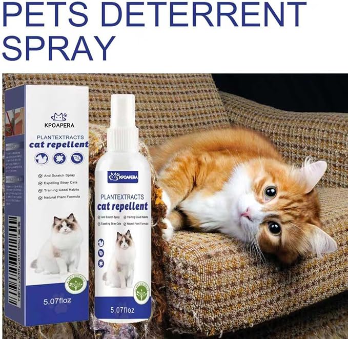 Cat Deterrent Spray – Natural, Non-Toxic Anti-Scratch Spray for Cats & Kittens – Indoor & Outdoor Pet Training Aid – Furniture & Carpet Protector(2pc)