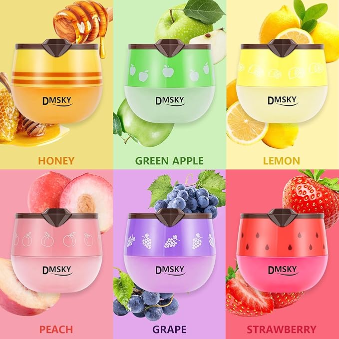 DMSKY 6 PCS Bee Lip Balm Lip Mask Honey Pot,Valentines Day Gifts,Propolis Lip Mask Overnight Moisturizing Lip Balm with Stick,Sleeping Lip Mask Prevention Dry & Cracked,Galentines Day Party Favors