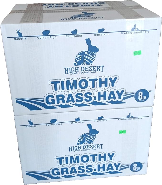 High Desert 2nd Cutting Timothy Hay for Rabbits, Guinea Pigs, Chinchillas and Small Pets, Soft Leafy for Daily Feeding and Digestive Health, Natural Rabbit Food and Guinea Pig Hay for Hay, 16 Lb Box