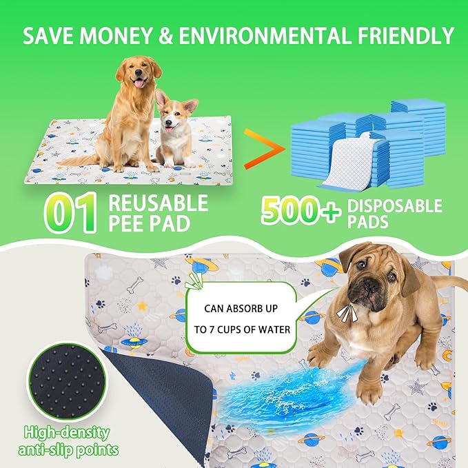 Reusable Dog Loo System with Artificial Grass Turf&Pee Pads&Tray, for Puppy Potty Training is Portable&Easy to Clean,35x23in Large Dog Litter Box Toilet for Indoor/Outdoor use（Large）