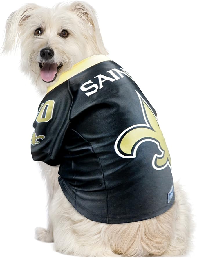 Littlearth NFL New Orleans Saints Premium Pet Jersey, Team Color, X-Small