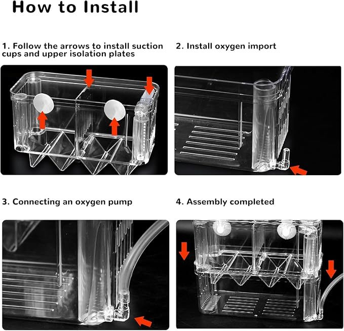 Mipukbay Aquarium Small Isolation Breeding Box, Acrylic Transparent Aquarium Breeder Box for Fish Fry Hatching, Shrimp Breeding, Betta, Guppy, Killifish, Clownfish, Suitable for Small Fish Tanks