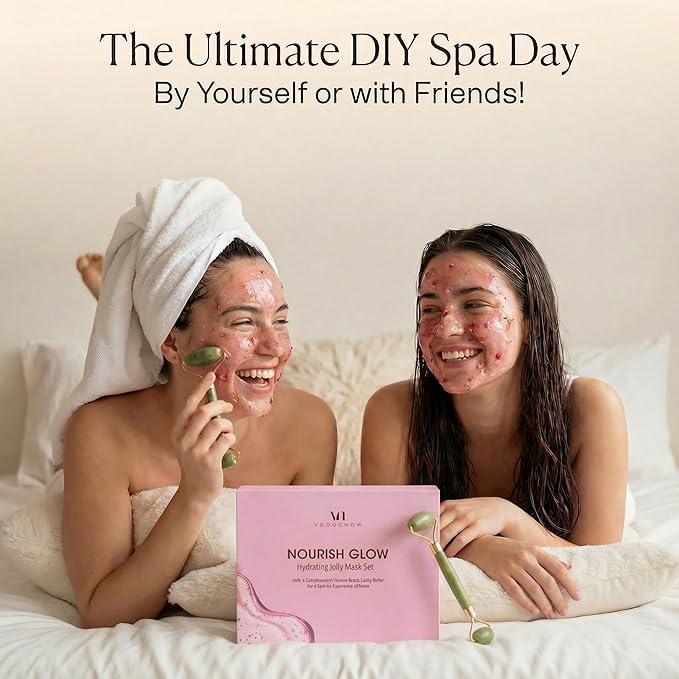 Jelly Mask for Facials - 24 Flavors Hydrating & Brightening Jelly Face Masks | Free Jade Roller & Spatula |Bulgarian Rose, Lavender, Hyaluronic Acid 24K Gold face mask | International Womens Day Gifts
