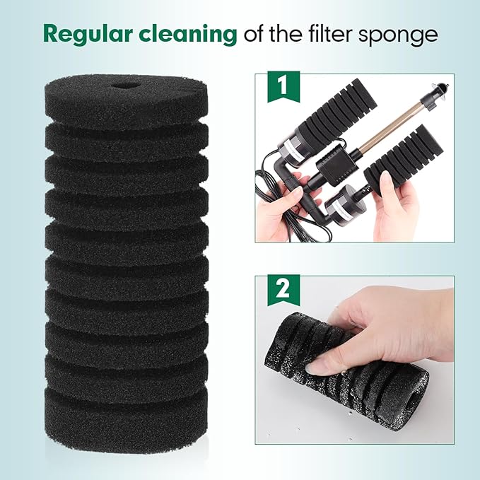 AQQA Replacement Aquarium Filter Sponge 4 Pack