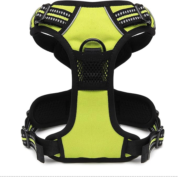 TRUE LOVE Adjustable No-Pull Dog Harness Reflective Pup Vest Harnesses Comfortable Control Brilliant Colors TLH5651(Neon Yellow,M)