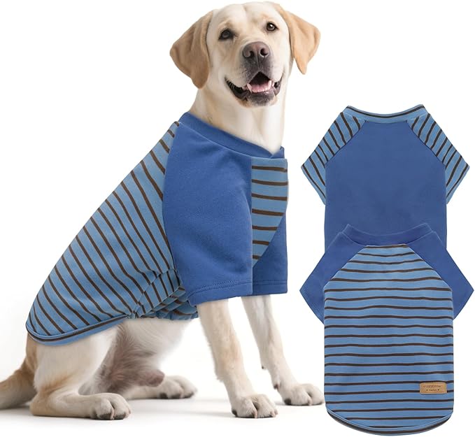 KYEESE 2Pack Dog Sweater Stretchy Pets Clothes Comfy Dog Sweaters for Medium Dogs Boy Soft Pets Sweaters Pet Coat with Sleeves Lightweight Dogs Sweatshirt Pullover Pet Fleece Sweater for Cold Weather