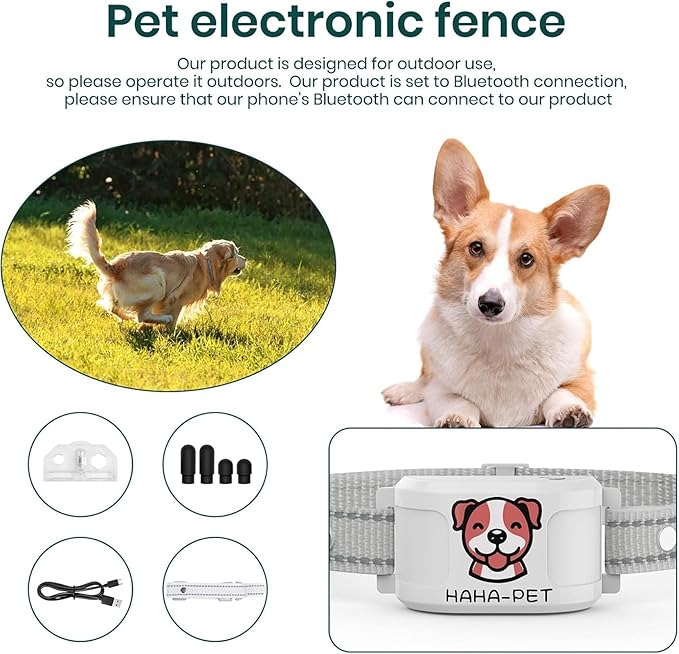 GPS Wireless Dog Fence & Training Collar – No Subscription, App Geo-Fence 3280ft, 60-164ft Bluetooth Training, 3 Correction Modes, Auto Sleep/Wake, Long Battery Life