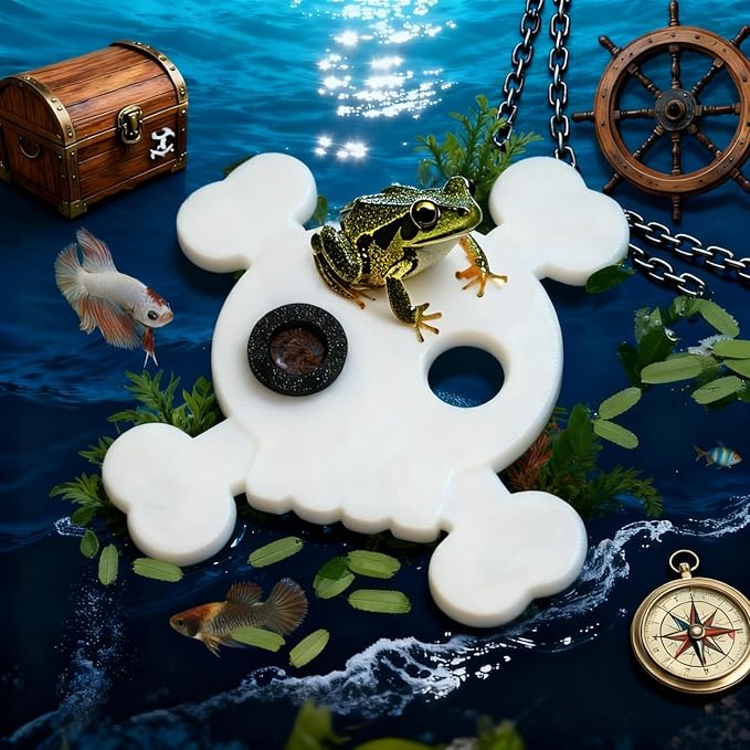 Abizoo Floating Fish Tank Decoration, Pirate Ship Aquarium Decor and Sunken Shipwreck Fish Tank Accessories & Floating Feeding Ring for Betta Goldfish Shrimp Neon Tetra Small Dwarf Frog