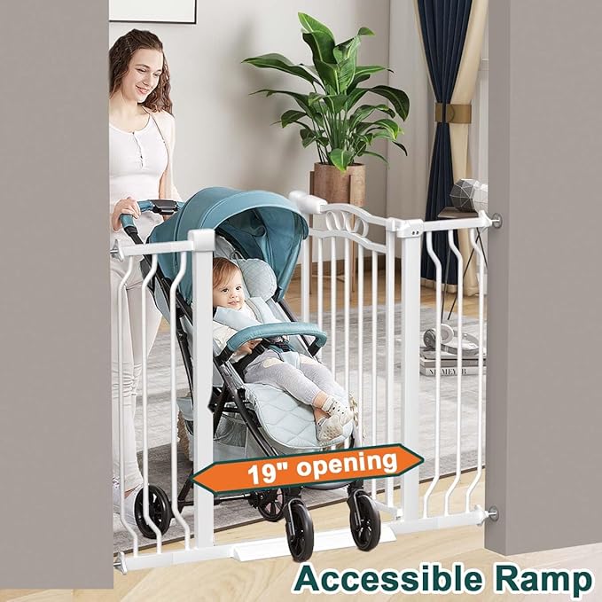 Fairy Baby 62.6"-71.6" Extra Wide Large Pet Gates for Doorways &Stairs, Long Dog Gate for The House, Pressure Mount Kit Safety Baby Barrier Fence Indoor Outdoor for Child Kids Toddlers Puppy, White