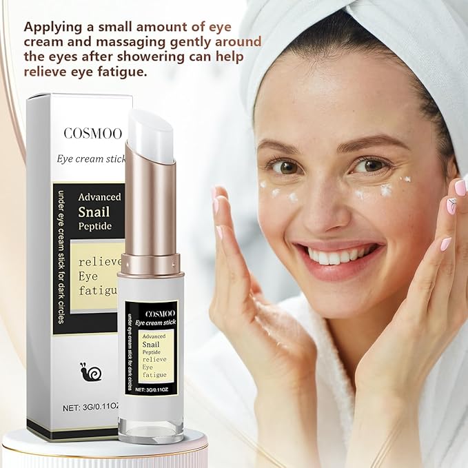 COSMOO Snail Peptide Under Eye Cream, Eye Cream for Dark Circles and Puffiness, Eye Bags, Wrinkles Fine Lines Skin Care Treatment Firming With Snail Mucin and Niacinamide, Korean Skin Care Formula
