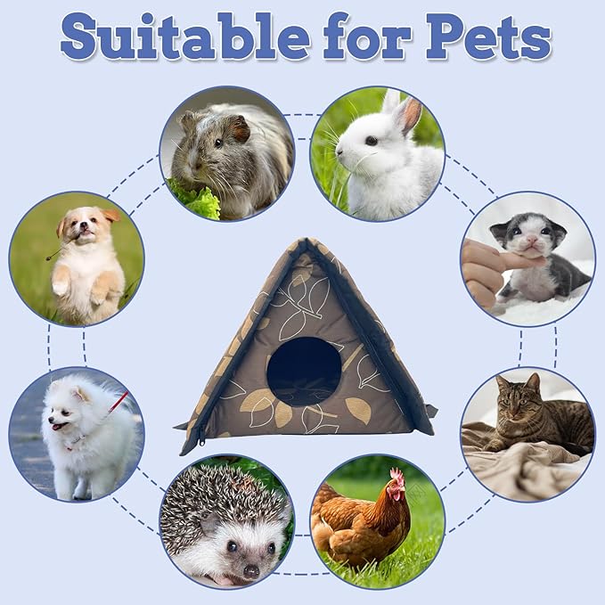 Fhiny Stray Cats Shelter, Waterproof Outdoor Cat House Foldable Warm Pet Cave for Winter Wild Animal Tent Bed Anti-Slip Kitten Cave for Feral Cat Dog Puppy Weatherproof (S, Blue)