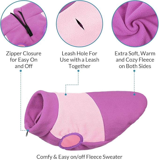 Queenmore XX-Large Fleece Dog Sweater, Soft Dog Fleece Sweater, Pet Vest Winter Jacket Coat Sweatshirt for Male or Female Cats Puppy Small Medium Large Extra Large Breed