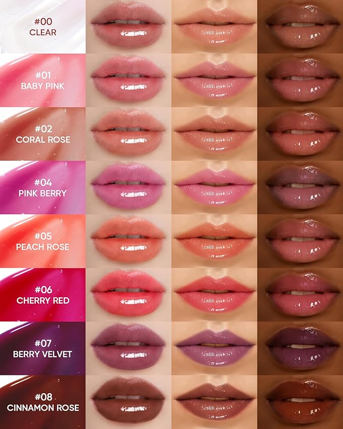 Peptide Brightening Lip Serum, Hydrating & Plumping Tinted Lip Gloss, Moisturizing Lip Balm with Polypeptides & Squalane for Glossy Sheer, Smooth Lips(11U Dusty Rose)
