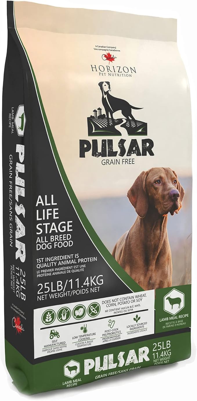 Pulsar Premium Grain Free Dog Food | Lamb Formula | All Life Stage, Non GMO, Meat Dense Diet | 25 lb Bag