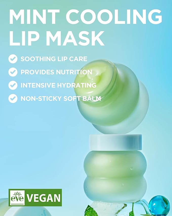 TOCOBO Mint Cooling Lip Mask – Cooling Relief Lip Sleeping Mask for Dry, Irritated Lips – Apple Mint + Tea Tree-Derived 4-Terpineol & Olive Oil – Soft Melting Texture, Fresh Herb Scent, 0.68 oz.
