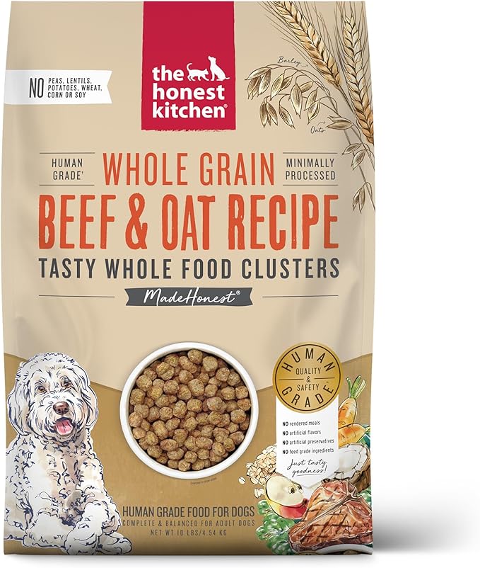 The Honest Kitchen Human Grade Whole Food Clusters Dog Whole Grain Beef & Oat 10 lb Bag