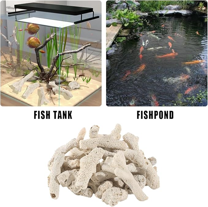 1.1 LB Coral for Fish Tank Filter,Crushed Coral for Aquarium,Pond Filter for Aquarium - Crushed Coral for Freshwater Aquarium,Aquarium Filter, Coral Stones, Each One is Hand Selected