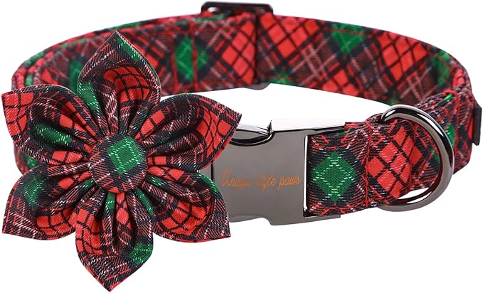 Unique style paws Spring Pink Dog Collar with Bow Pet Gift Adjustable Soft and Comfy Bowtie Collars for Small Medium Large Dogs