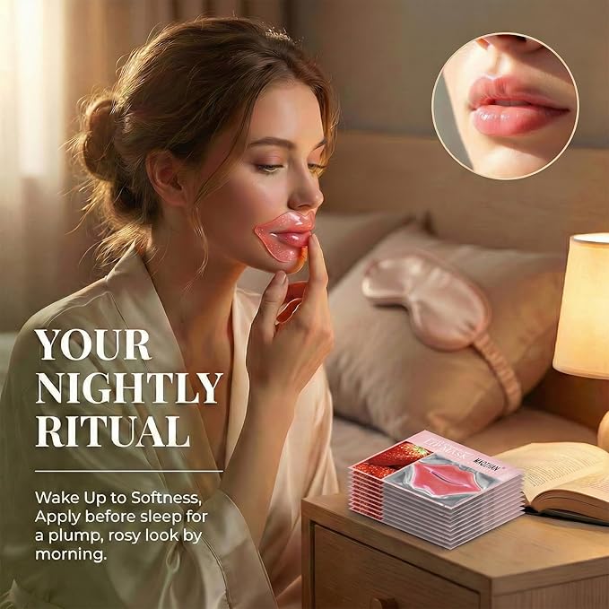 MAQIHAN 30PCS Moisturizing Lip Mask - Pink Lip Patches for Spa Daily Labial Masks Skincare Hydrating to Reduce Wrinkles Dryness Anti-wrinkle Lightens, Valentines Day Gifts，Skin Care