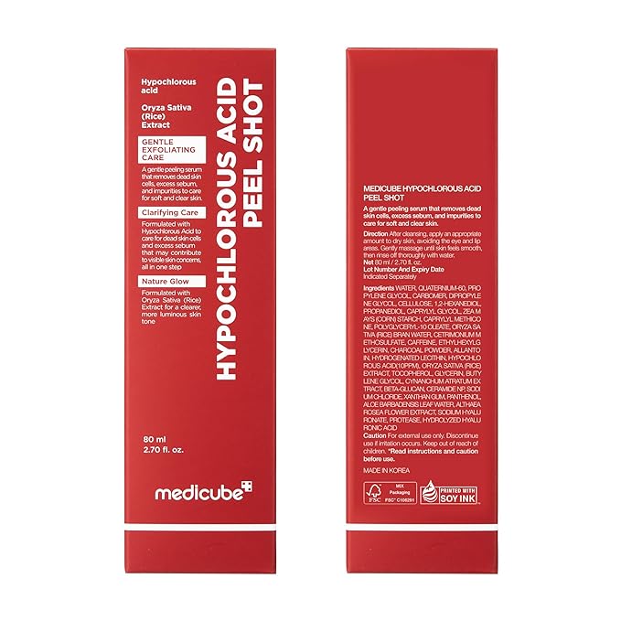 medicube Peel Shot with Hypochlorous Acid | Gentle Exfoliating Serum for Dead Skin Cells & Pores, Blackheads & Excess Sebum Control | Rice Extract, Panthenol for Hydrating & Smoothing Care | 2.7 fl.oz