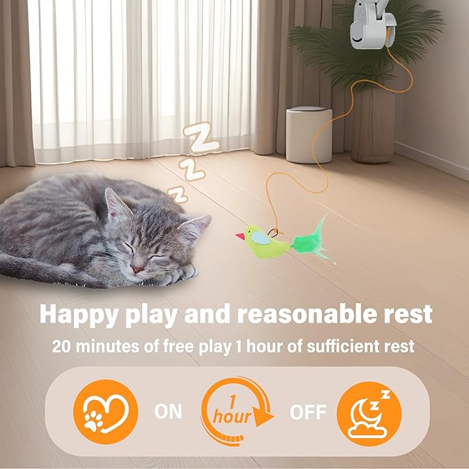 Interactive Cat Toys for Indoor Cats Automatic Electric Flying Bird Feather Mouse Toy - Best Kitten & Adult Cat Enrichment Mouse cat Toy Hanging Electric Kitty Toys for Bored Cats
