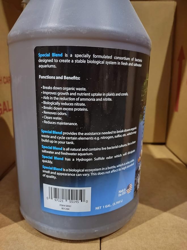 MICROBE-LIFT Special Blend Aquarium Treatment, Fish Tank Water Conditioner for Freshwater and Saltwater Tanks, Helps with Aquarium Algae Control and Odor, 1 Gallon (SBHG1)