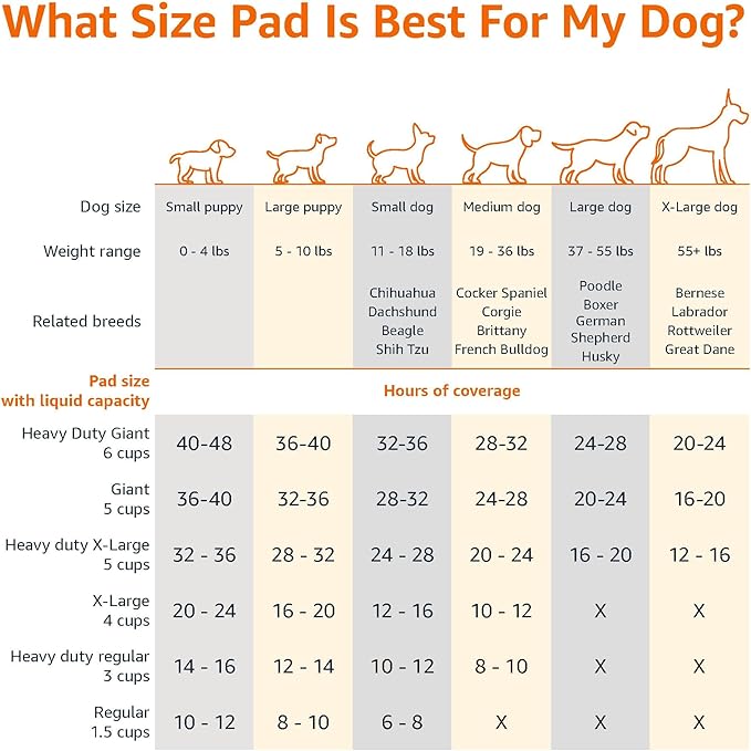 Amazon Basics Scented Dog and Puppy Pee Pads, 5-Layer Leak-Proof Super Absorbent, Quick-Dry Surface, Potty Training, Regular (22x22), 30 Count, Blue & White