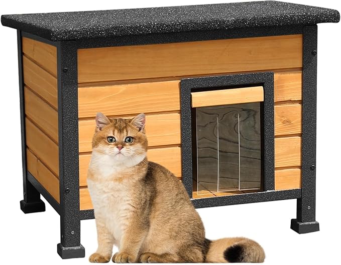 Outdoor Cat House Feral Cat Enclosure Cat Shelter Weatherproof for Winter with Escape Door for Cats/Rabbits//Chicken/Duck/Small Animals