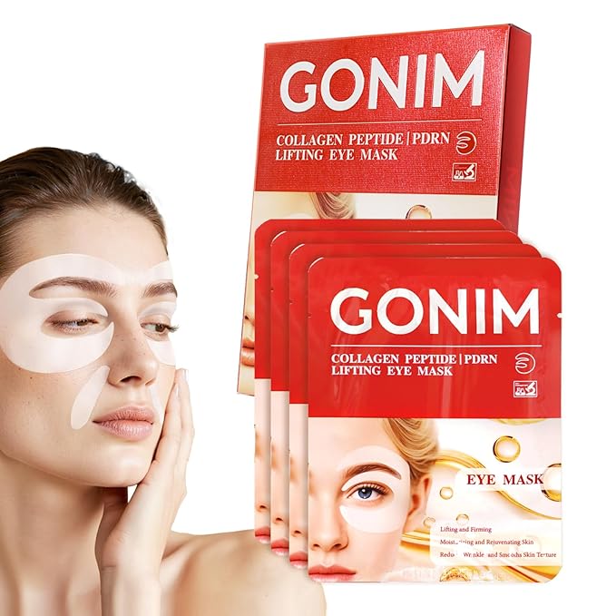 GONIM Under Eye Patches with Salmon DNA, Collagen Peptide, Caffeine & Retinol, Eye Patches for Puffy Eyes and Dark Circles with PDRN, Eye Masks for Dark Circles and Puffiness, Gifts for Women, 4pairs