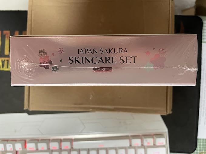 Japan Sakura Skin Care Set, Japan Sakura Skincare Set, Japanese Skin Care Set, Face Skincare Kit with Cleanser, Serum, Eye Cream, Face Cream, Skin Care Gift Set for Teen Girls, Women