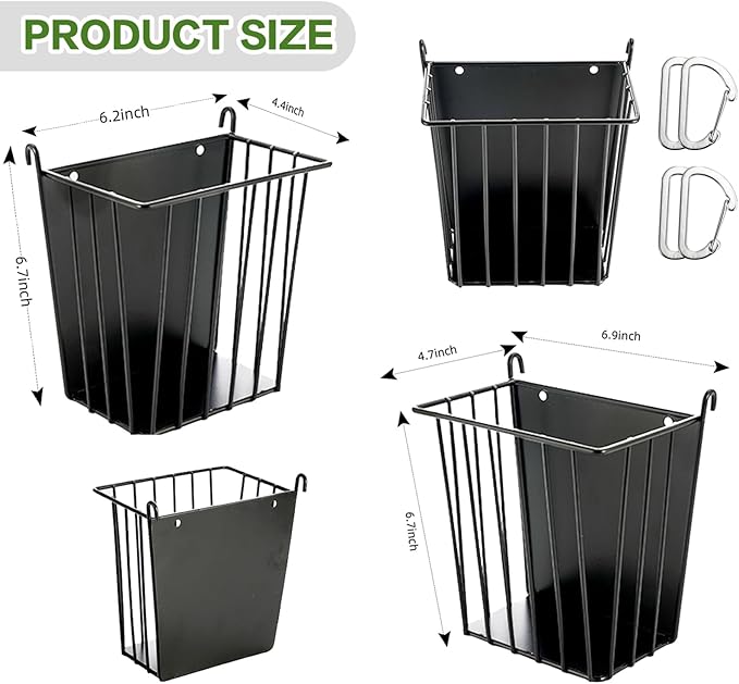Upgrades 2pcs Hay Feeder Rabbit - Guinea Pig - Metal Frame Hay Rack with Adjustable Hook - Less Wasted - for Guinea Pig, Bunny, Chinchilla Cage Accessories - Bunny Feeder