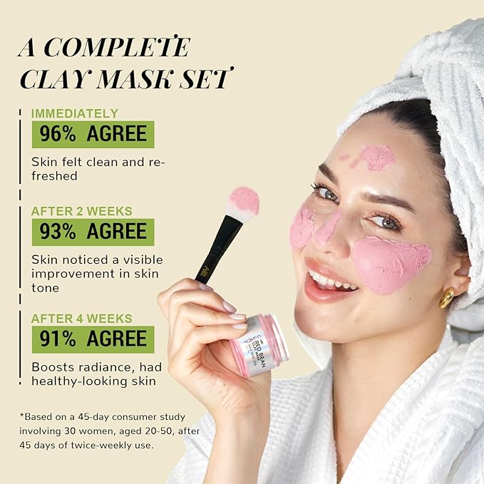 ANAI RUI 3 Pcs Pore Cleansing Face Mask Set Green Tomato Clay Mask - Turmeric Vitamin C Facial Mask Red Bean Refreshing Pore Mask, Relaxing Spa Gift Set Self Care for Women/Teens Girls 2.5 oz each