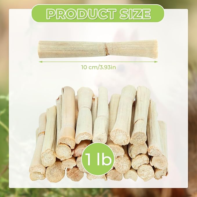 1lb Natural Sweet Bamboo Chew Toys - Animal Molar Sticks for Pet Snacks