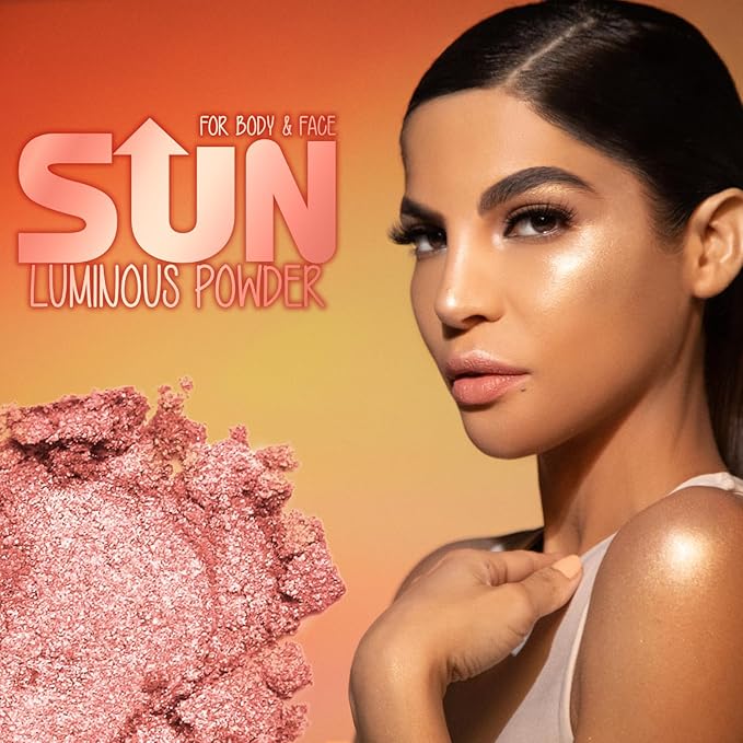Pink Up | Luminous Powder| Highlighter | Enhances glow & defines features | Light-reflecting finish for radiant skin | Highlighter makeup | Makeup | Silky texture | Radiance | Model PKIP06