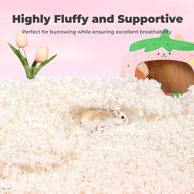 mini&moe Guinea Pig Bedding 50L: Dust-Free and Odor Control Moisture Absorbent Unscented Natural Paper Small Pet Bedding - for Hamsters,Guinea Pig, Chinchilla,Rabbits,Rat,Ferret, and Gerbil, 50 Liters