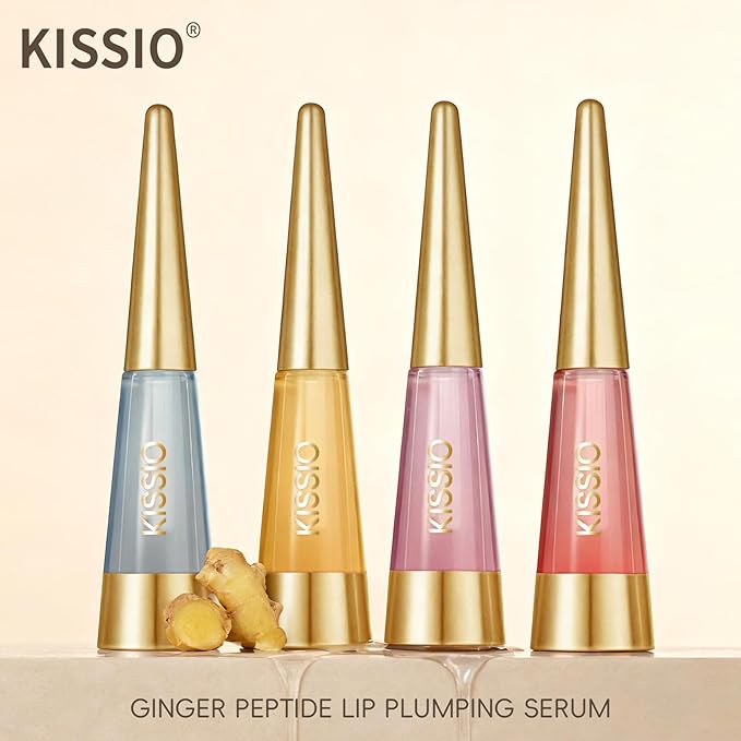 KISSIO PLUMP Lip Plumper,0.3 fl oz (9 ml),Maximum Plump with Ginger and Peptides,Extreme Lip Plumper,Hydrating and Plumping,Lips Lines Care,Lips Gloss,Expert