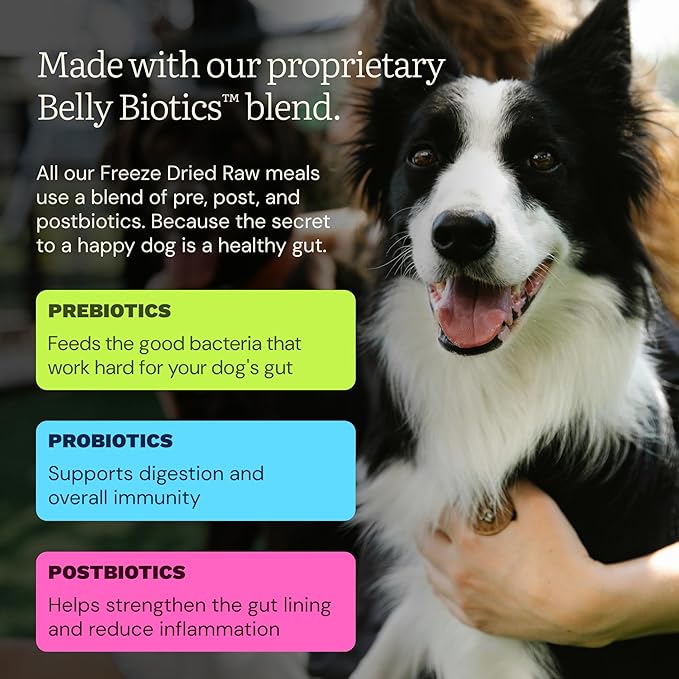 Get Joy Freeze Dried Raw Beef Meal, High Protein Grain Free, Dry Dog Food Meal Mixer and Topper, with Probiotics for Gut Health, Made with 100% USDA Organ Meat, for All Breeds and Ages, 32oz Bag