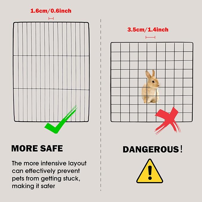 Small Animal Playpen - 12-Panel Metal Wire Pet Fence for Guinea Pigs, Rabbits, Bunnies - Indoor & Outdoor Portable Enclosure, Durable & Easy to Assemble