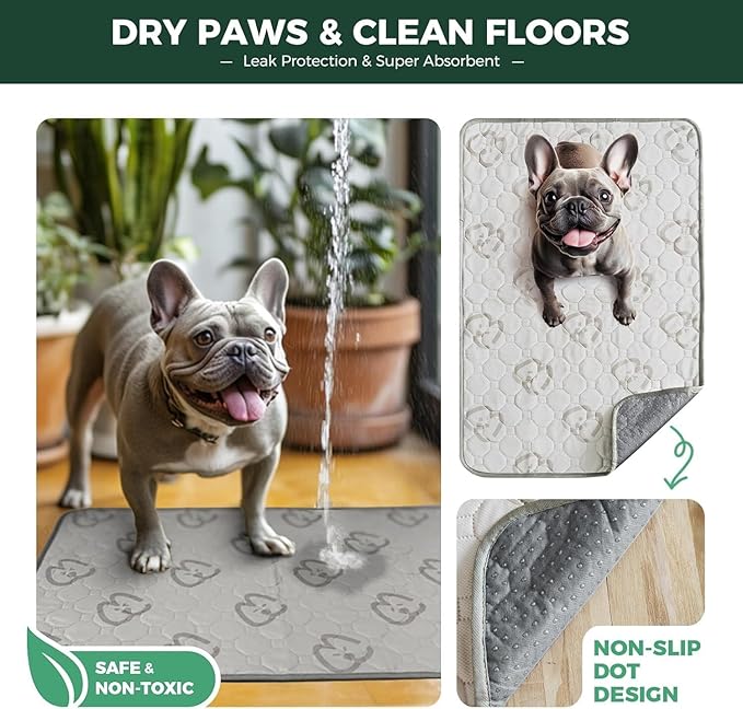 FXW Washable Pee Pads for Dogs, Puppy Pads with Super Absorbent, Specifically Designed for 42inch Cages, 27" x 41", 2 Packs