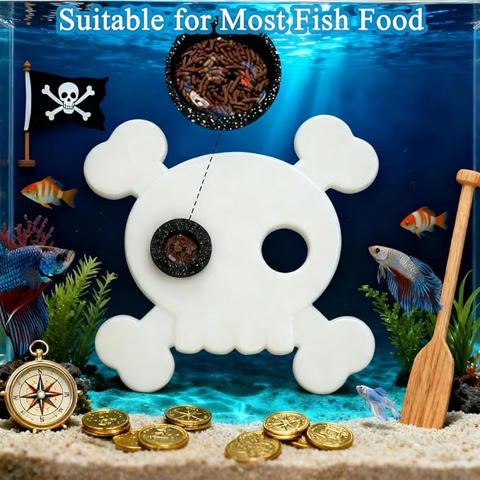 Abizoo Floating Fish Tank Decoration, Pirate Ship Aquarium Decor and Sunken Shipwreck Fish Tank Accessories & Floating Feeding Ring for Betta Goldfish Shrimp Neon Tetra Small Dwarf Frog